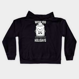 Wish you Tea-riffic Holidays Tea Bag Travel Design Kids Hoodie